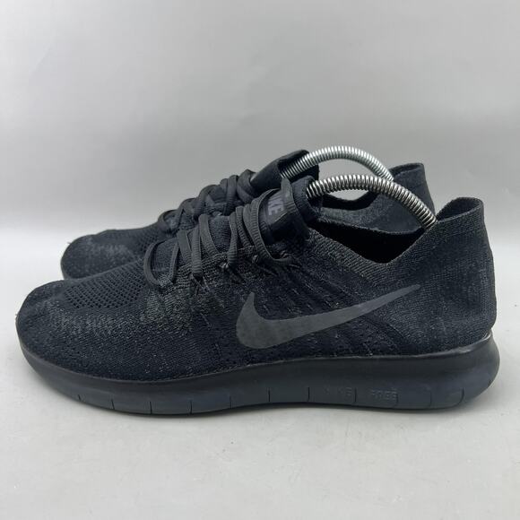 Nike Free RN Flyknit 2017 Shoes Women Size 11 Black Running Athletic Sneakers - Picture 3 of 9